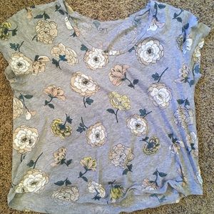 Loft Scoop Neck T-shirt Floral Tee